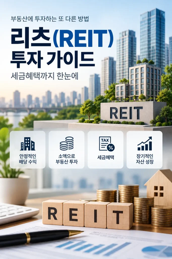 리츠 REIT 안정적인 배당수익 소액 부동산투자 세금혜택 장기 자산성장