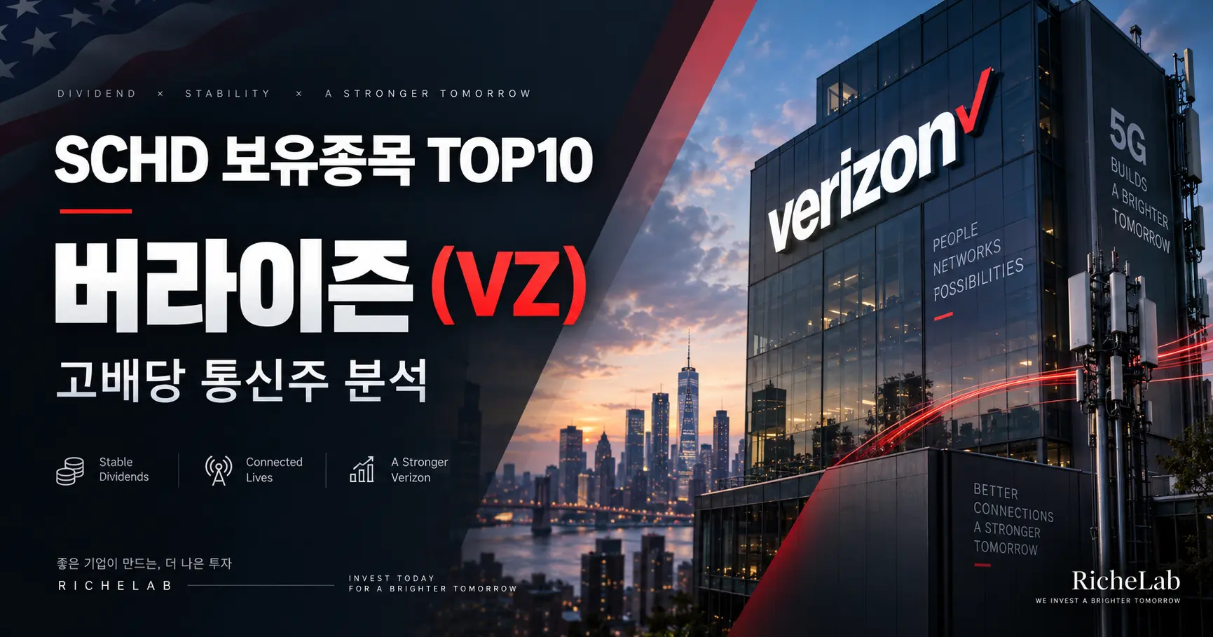 SCHD 보유종목 버라이즌(VZ) 고배당과 5G 성장 분석 대표이미지