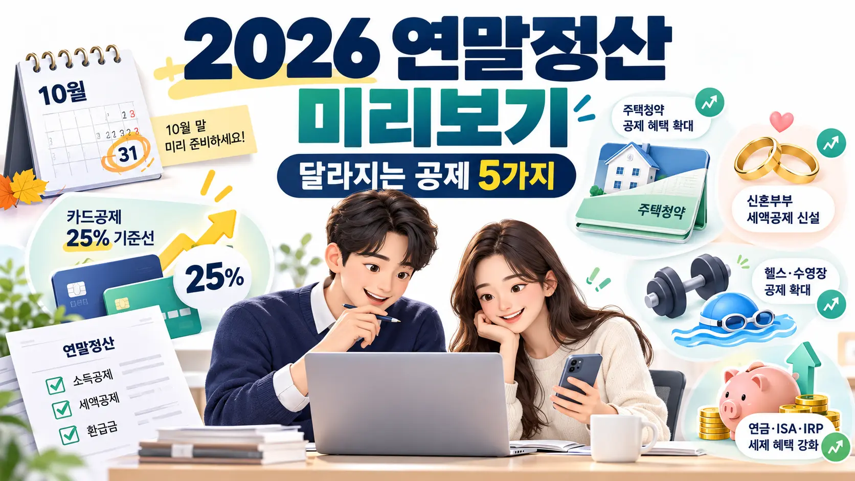 2026년 연말정산 미리보기, 달라지는 공제 5가지와 카드공제 25% 기준선 대표이미지