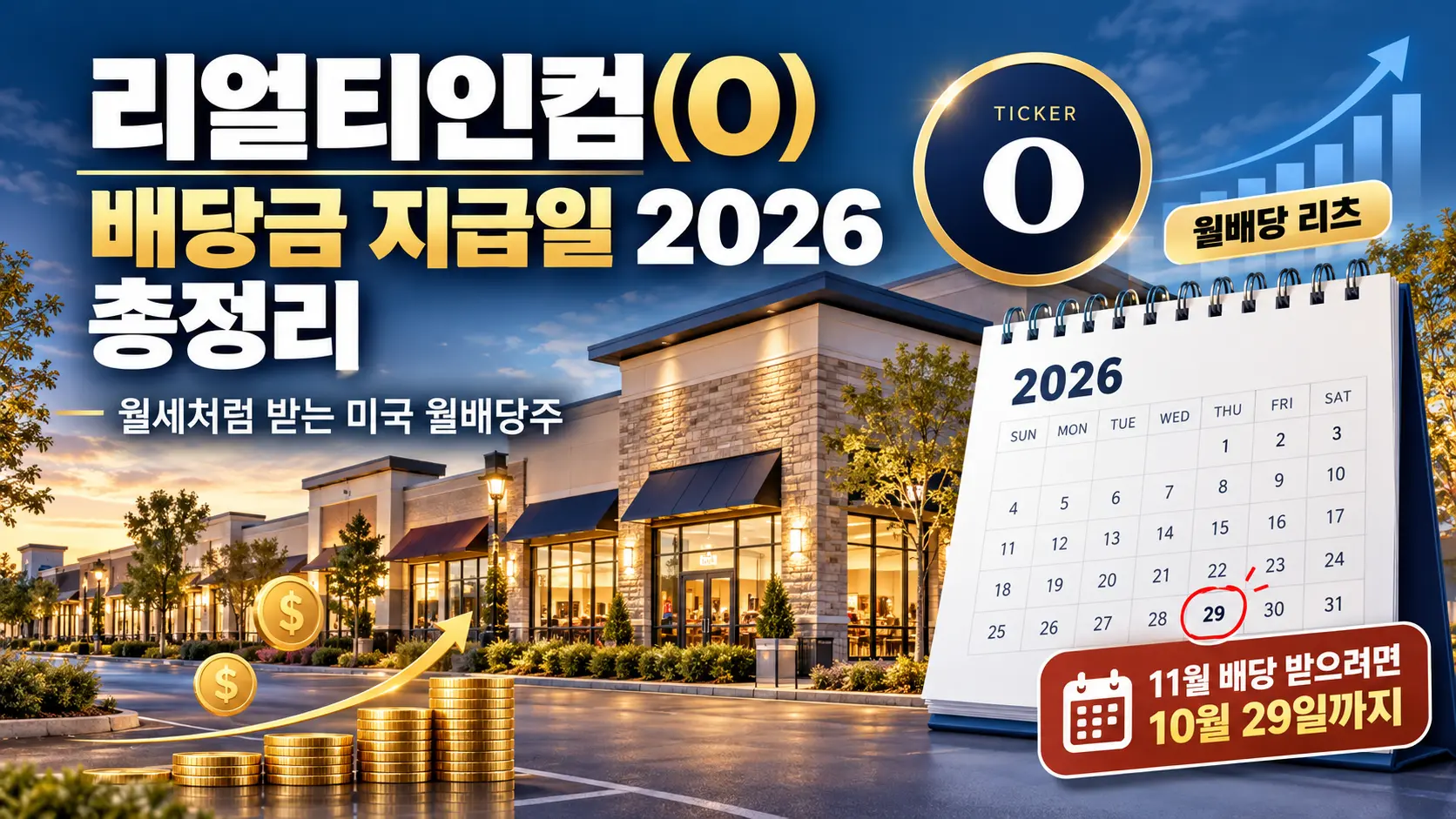 리얼티인컴 배당금 지급일 2026 총정리, 월세처럼 받는 미국 월배당주(O) 대표이미지